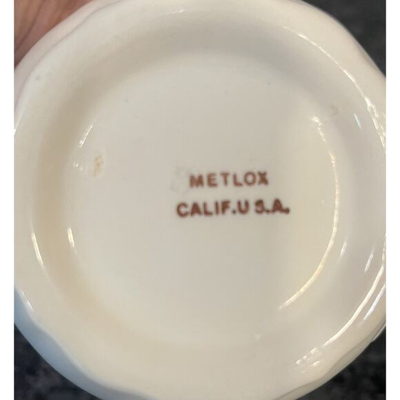 Metlox Poppytrail Vernon Quail Ridge Creamer & Sugar Bowl Set No Lid - Picture 5 of 10